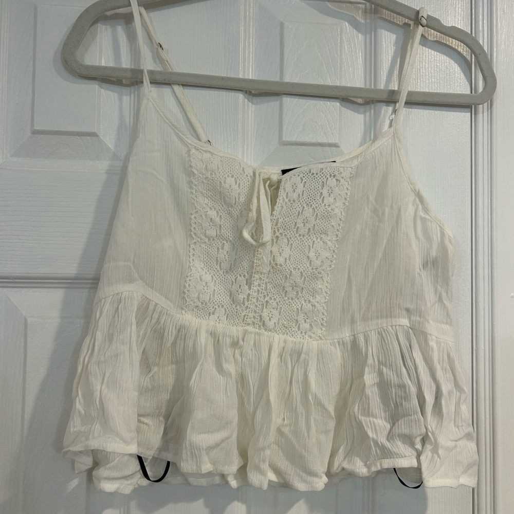 Medium tank top lace ruffle blouse